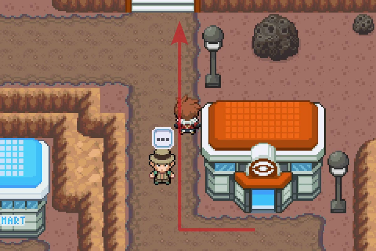 Going North from the Crater Town Pokémon Center. / Pokémon Unbound