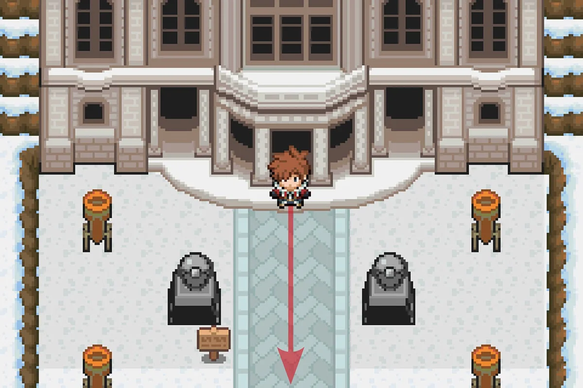 Standing outside of the Pokémon League. / Pokémon Unbound