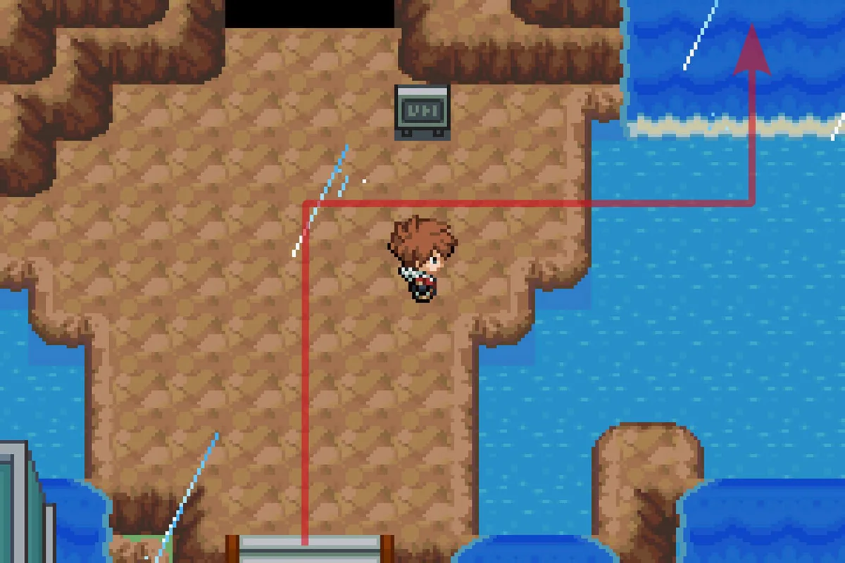 KBT 고속도로 입구 동쪽 폭포오르기를 오르는 모습. / Pokémon Unbound