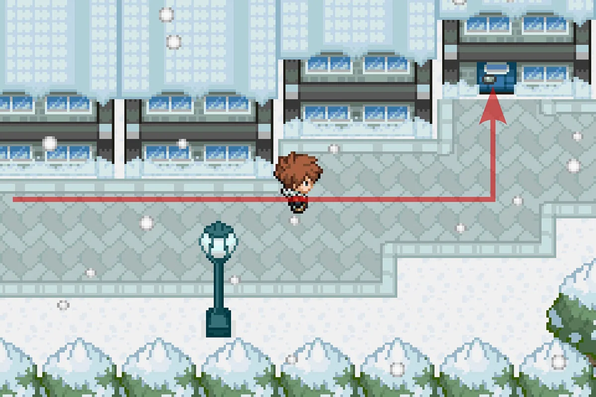 오로라베일을 얻을 수 있는 집으로 들어가는 모습. / Pokémon Unbound