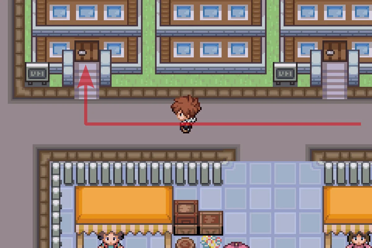 미션 본부 건물로 들어가는 모습. / Pokémon Unbound