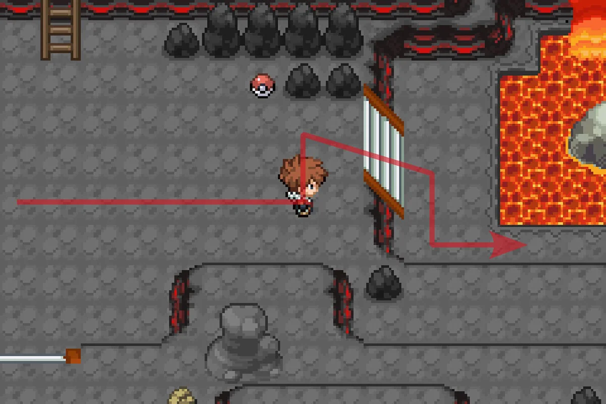 동쪽으로 계단을 내려가는 모습. / Pokémon Unbound