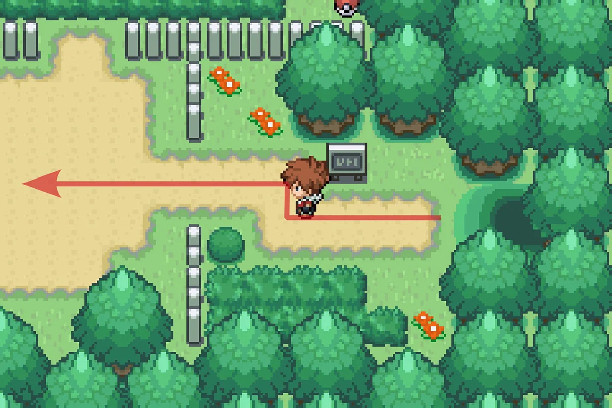 마을을 떠나 서쪽으로 이동. / Pokémon Unbound