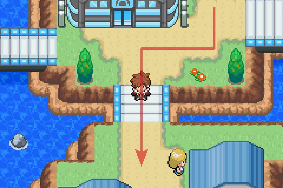 체육관 남쪽 길로 들어서는 모습. / Pokémon Unbound