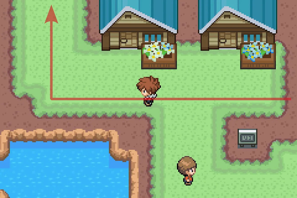 Walking North after going past two houses. / Pokémon Unbound