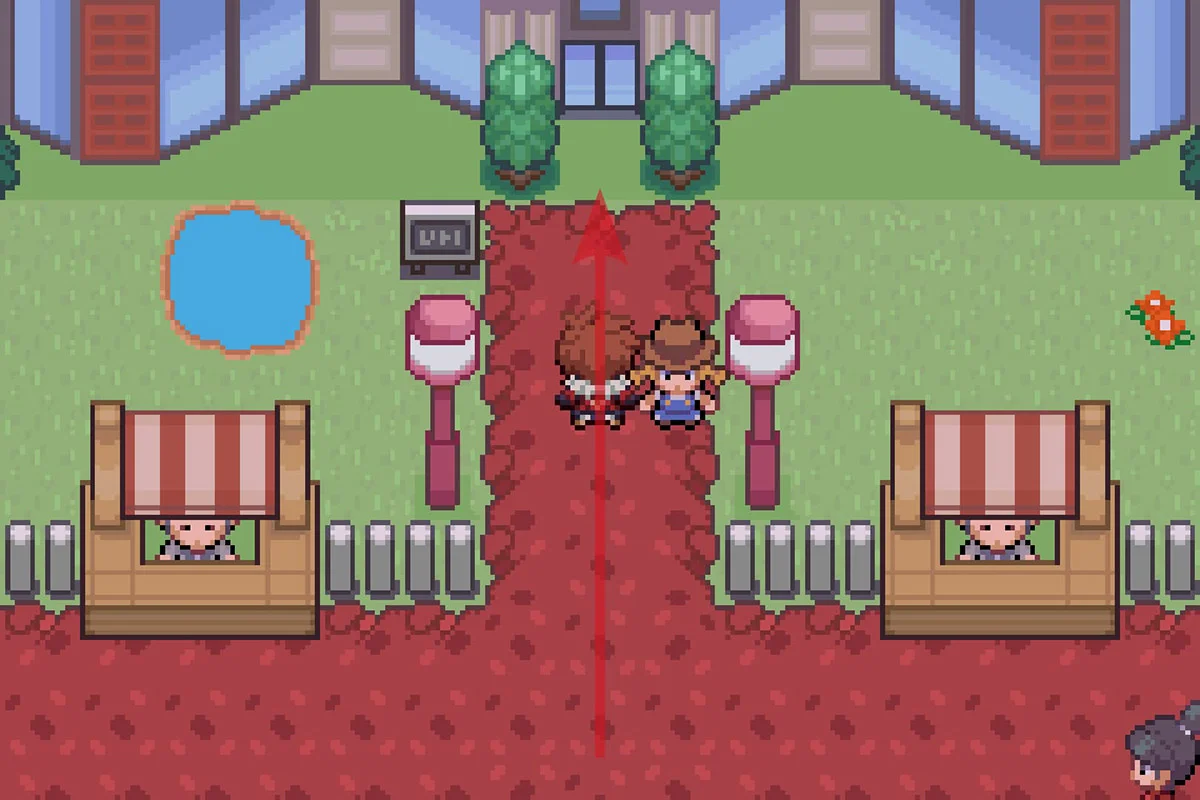 배틀타워로 들어가는 모습. / Pokémon Unbound