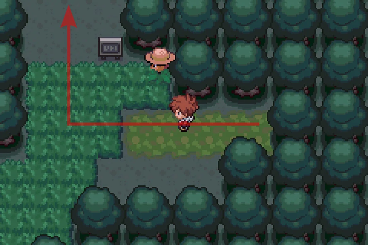 그림 숲 진입 후 북쪽으로 가는 모습. / Pokémon Unbound