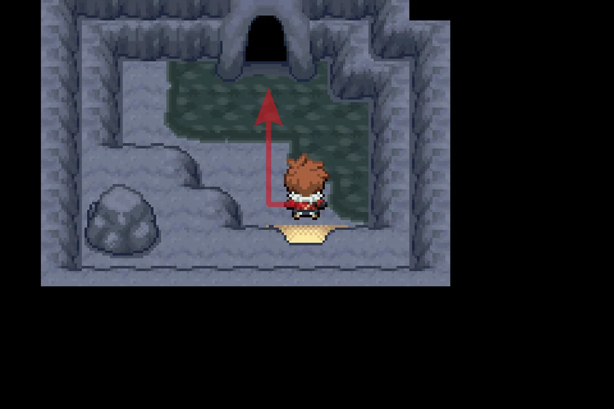 Taking the North path deeper into the cave. / Pokémon Unbound
