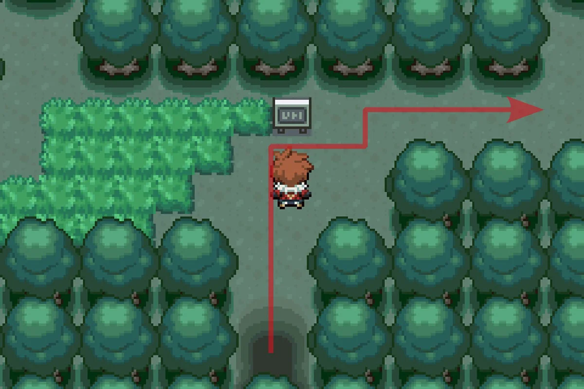 숲에 들어간 후 동쪽으로 가는 모습. / Pokémon Unbound