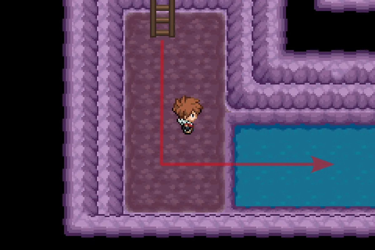 앞으로 계속 가기 위해 파도타기 하는 모습. / Pokémon Unbound