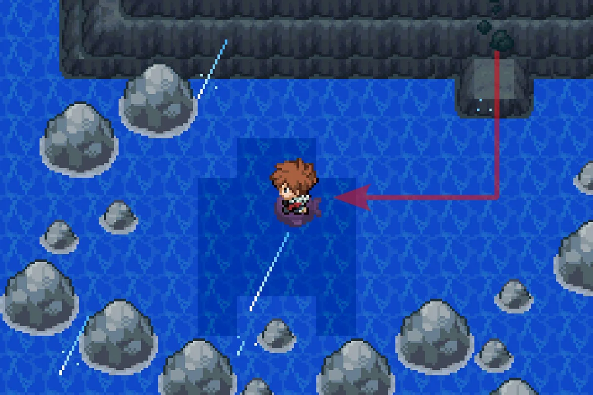 ADM 기어를 사용해 수중으로 다이빙하는 모습. / Pokémon Unbound