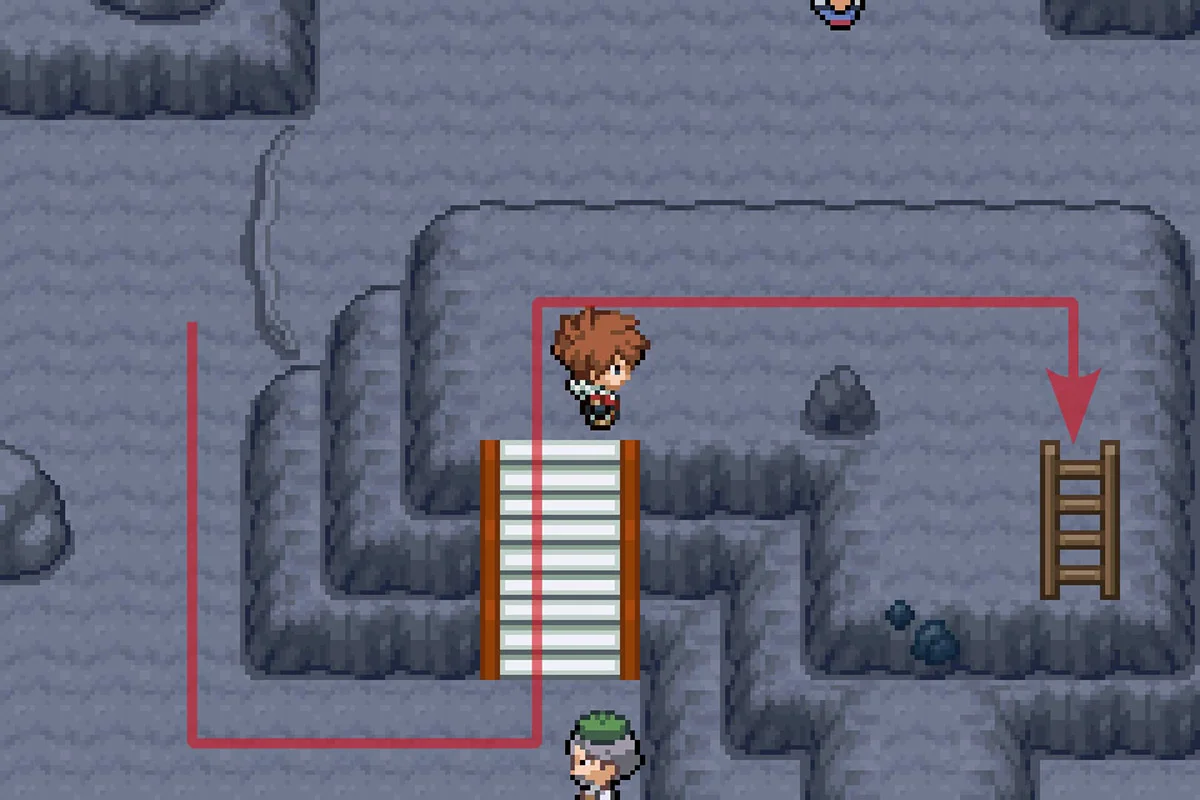 바위 지형 위의 사다리 오르기 / 포켓몬 언바운드