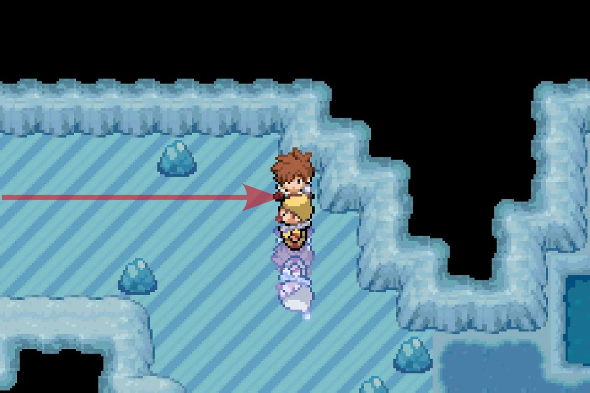 Interacting with the clown from his North. / Pokémon Unbound