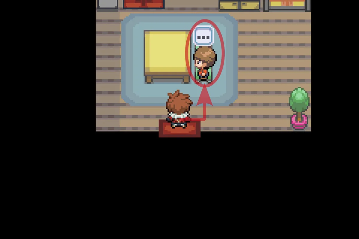 사이드 미션 풍선이 있는 NPC와 대화하는 모습. / Pokémon Unbound