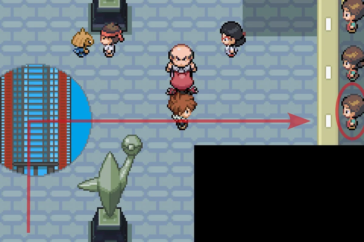 기술머신을 제공하는 직원과 대화하는 모습. / Pokémon Unbound