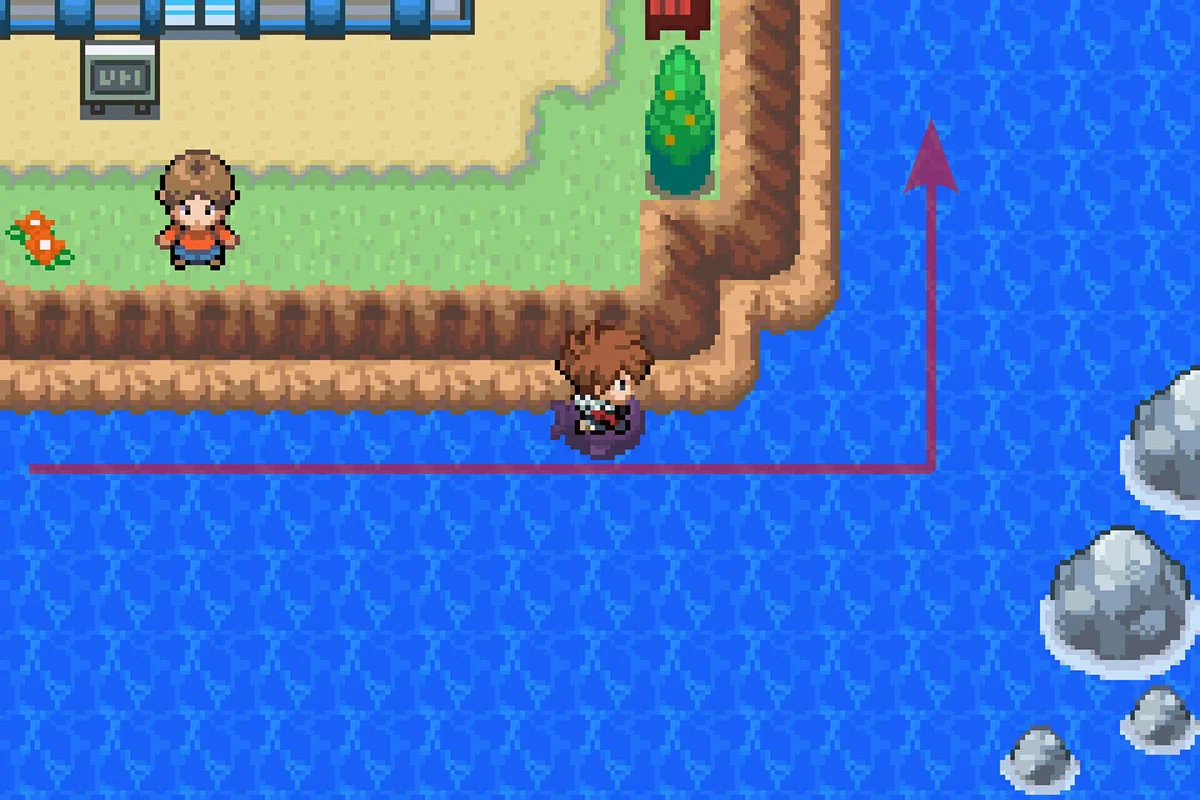 첫 번째 북쪽 방향 전환 지점을 이용하는 모습. / Pokémon Unbound