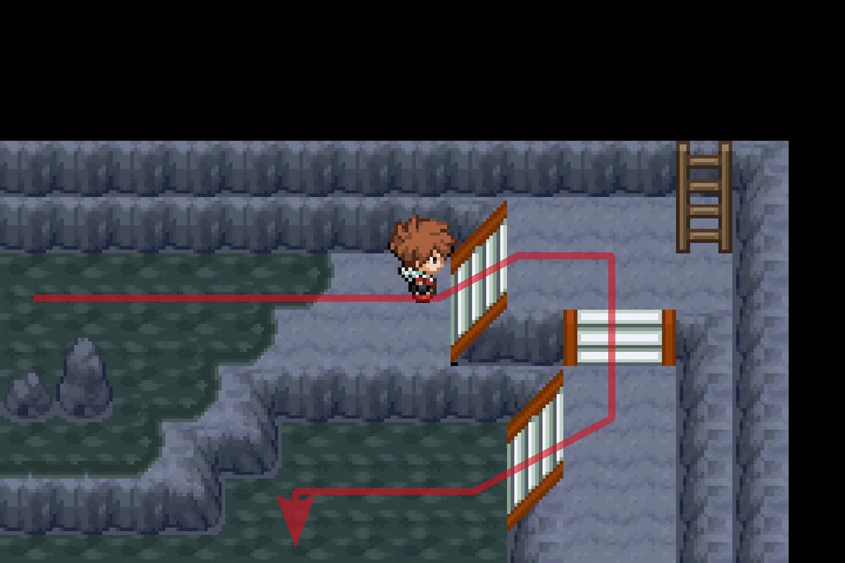 아래 구역으로 내려가는 계단 이용. / Pokémon Unbound