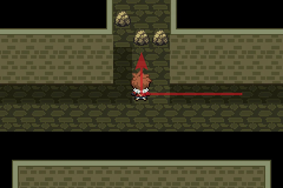 부술 수 있는 바위로 막힌 북쪽 경로. / Pokémon Unbound