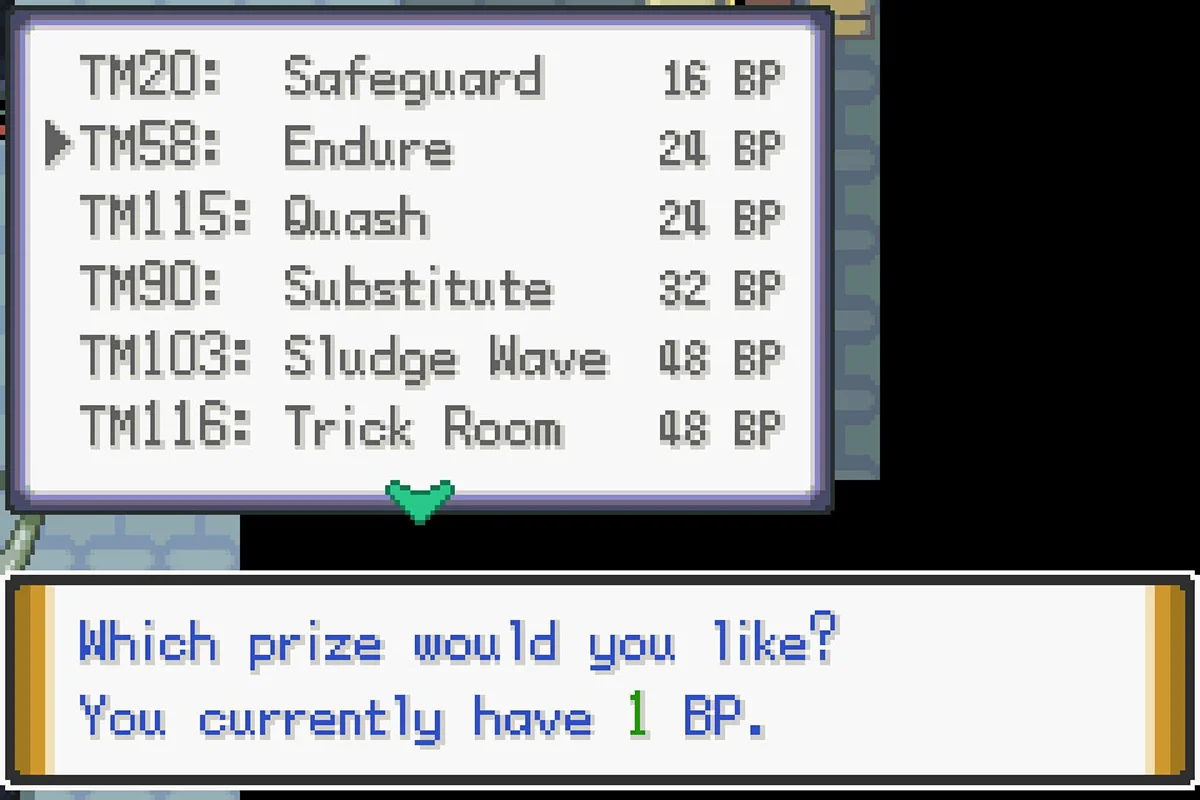 24 배틀 포인트로 버티기 기술머신 획득. / Pokémon Unbound