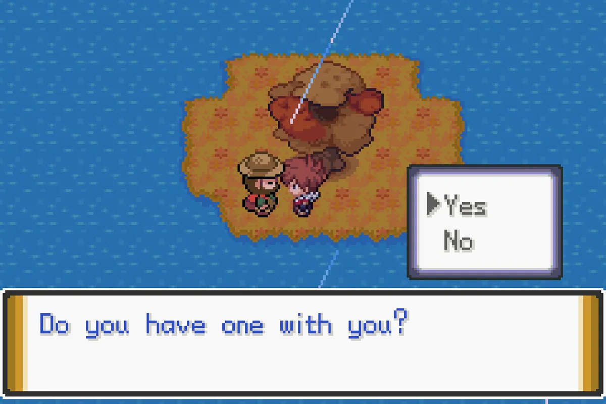 파티에 구멍파기를 배운 포켓몬이 있는지 질문받음. / Pokémon Unbound