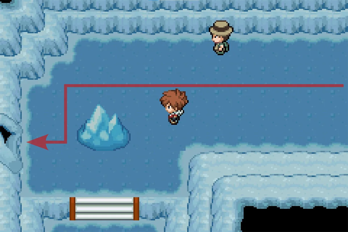 고지가 만든 개구부로 들어가는 모습. / Pokémon Unbound