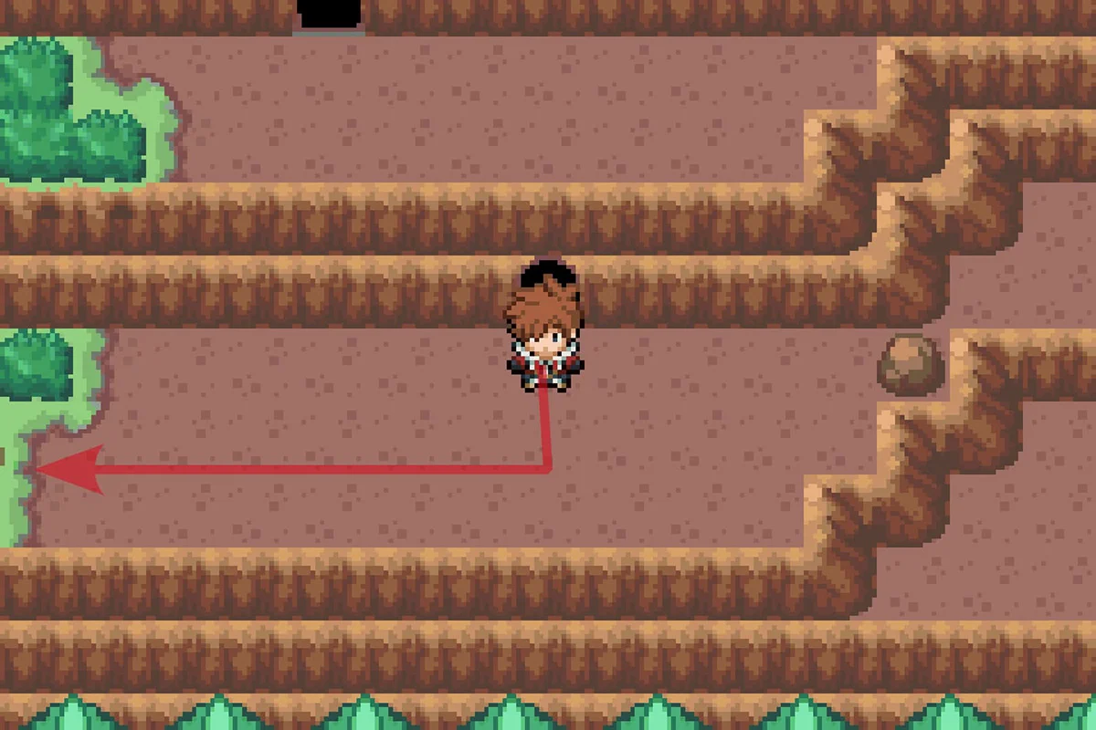 동굴을 나온 후 서쪽으로 이동 / 포켓몬 언바운드