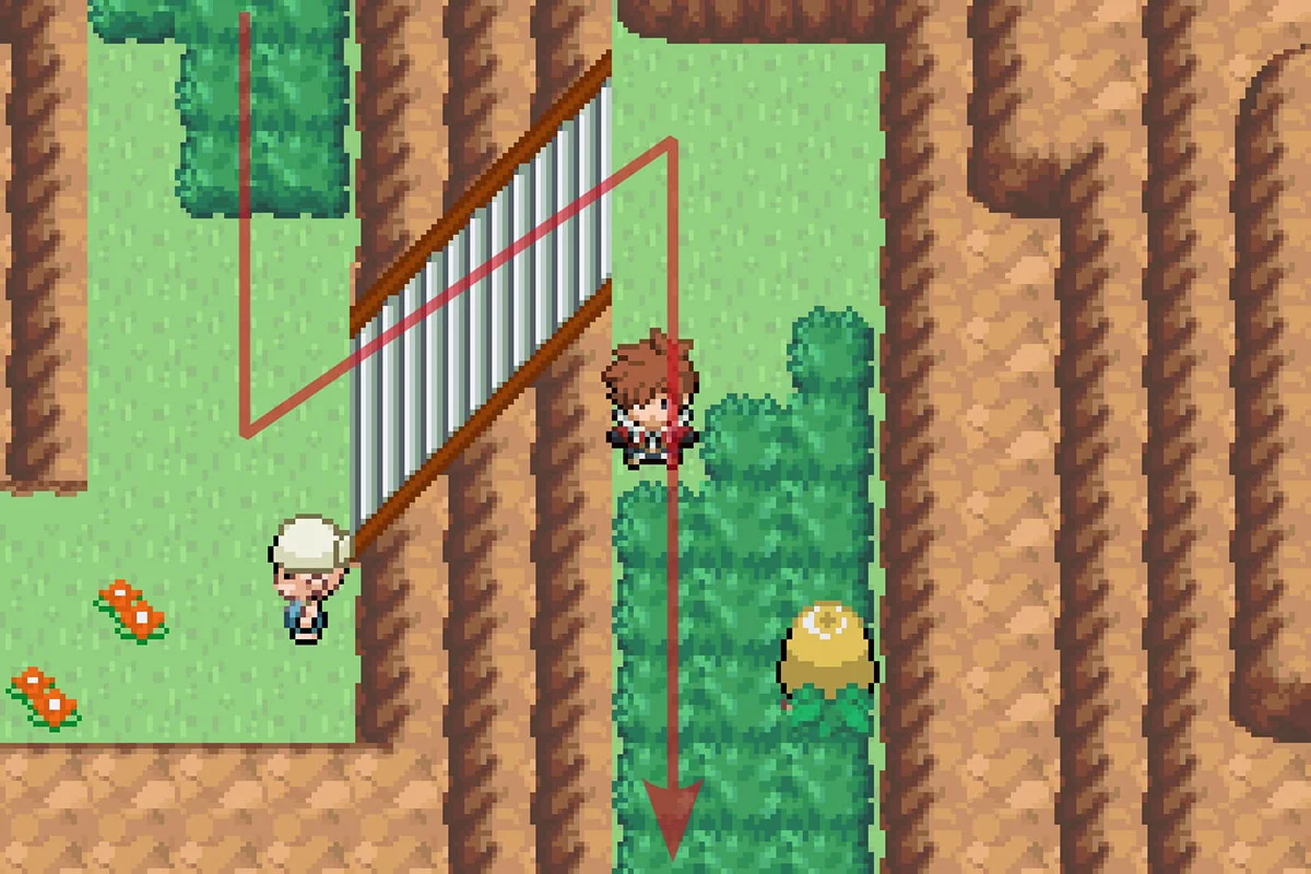 절벽을 더 오르기 위해 또 다른 계단을 타는 모습. / Pokémon Unbound