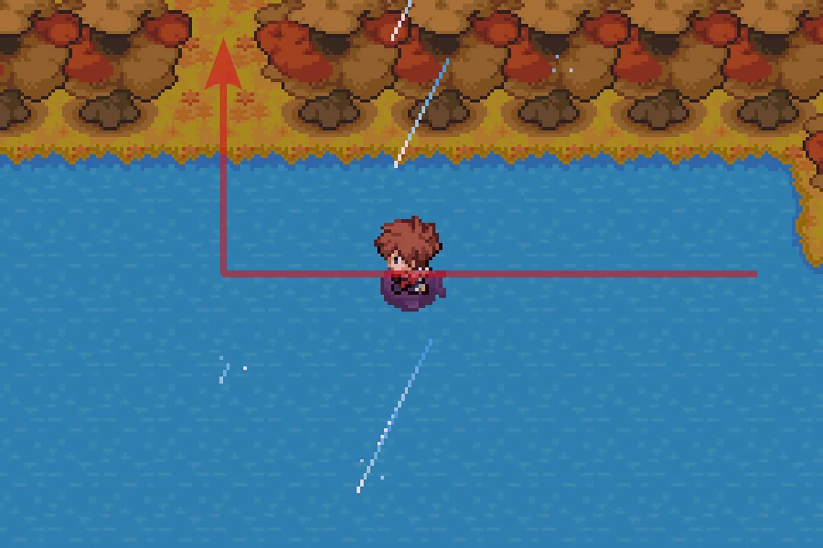 섬에 상륙할 수 있는 작은 틈. / Pokémon Unbound