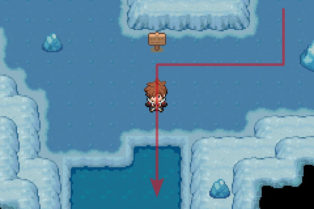 Using Surf to continue going South. / Pokémon Unbound
