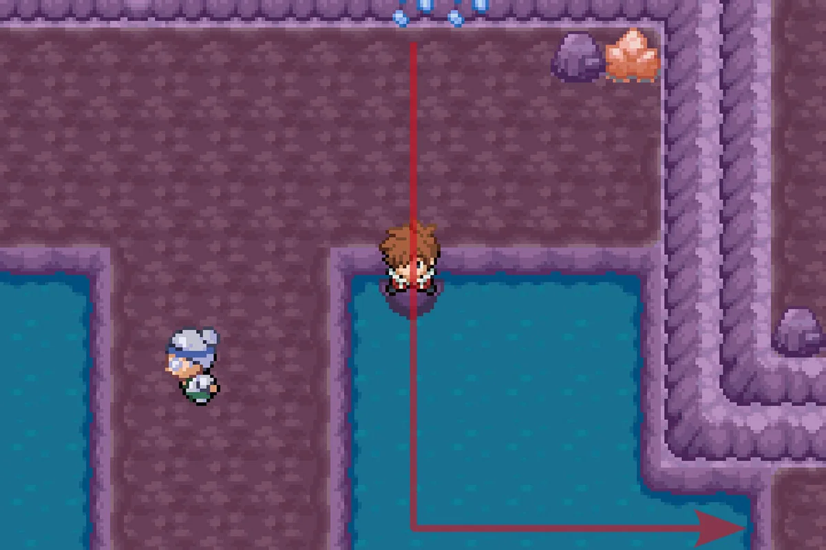 Using Surf to continue South and then turning East when possible. / Pokémon Unbound