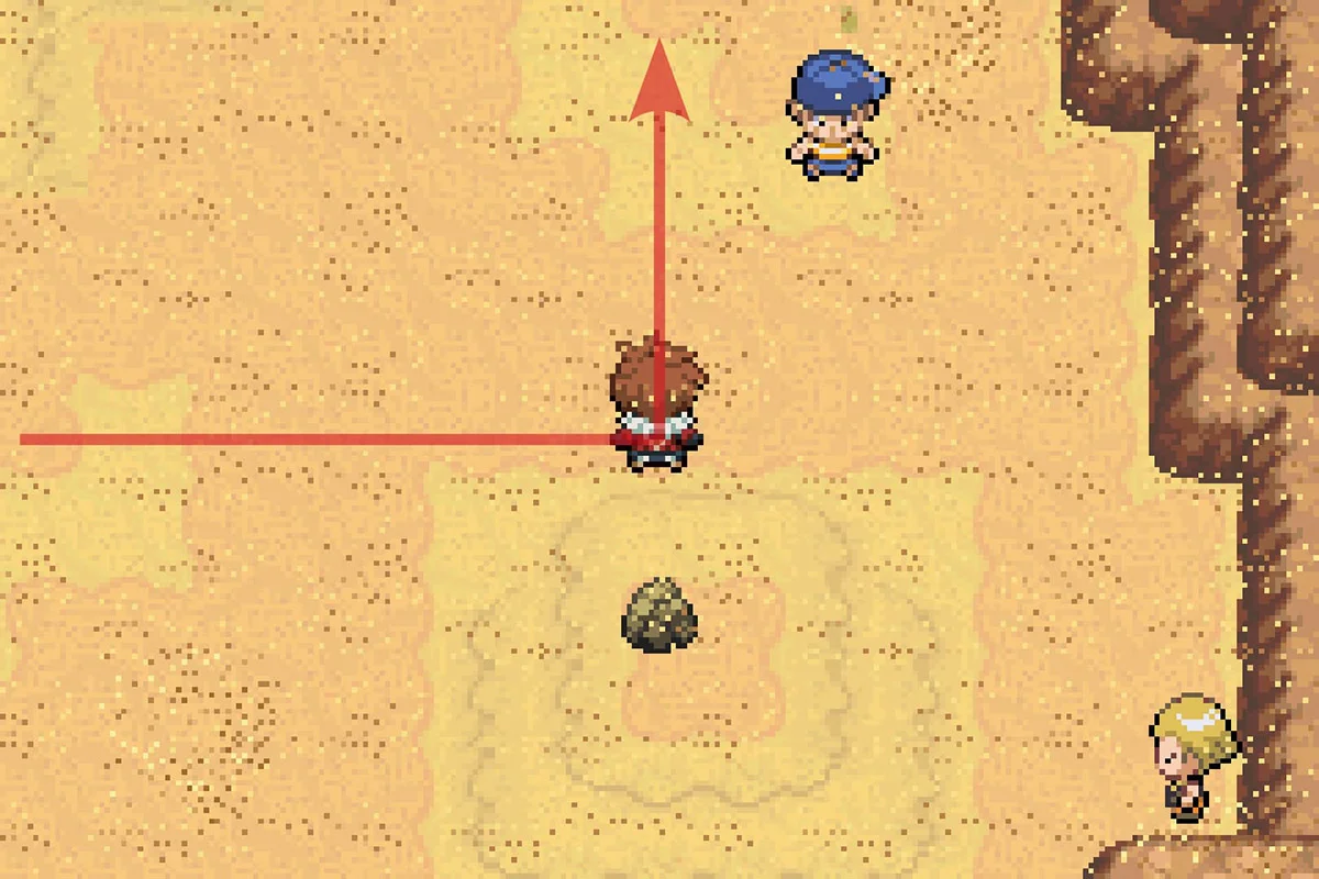 동쪽 길이 막혔을 때 북쪽으로 가는 모습. / Pokémon Unbound