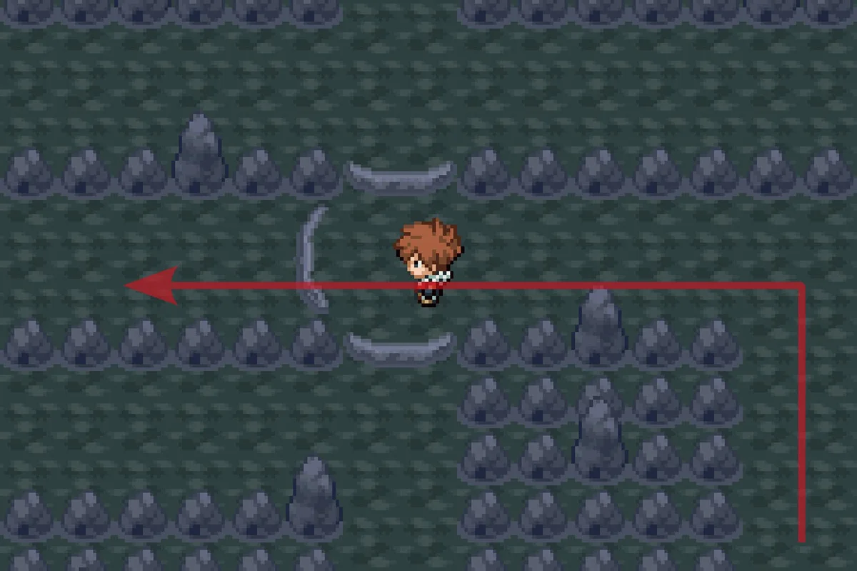 Jumping off the West ledge. / Pokémon Unbound