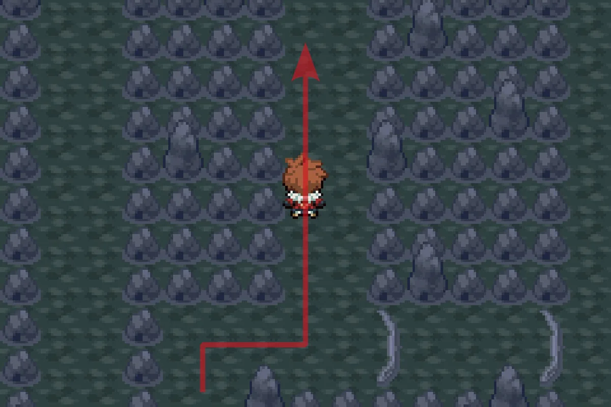 Continuing on the path and ignoring the ledges. / Pokémon Unbound