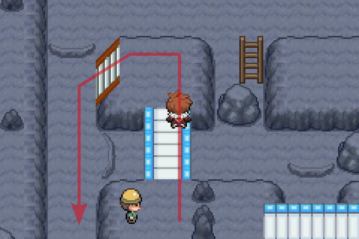 Getting off the platform and going South. / Pokémon Unbound
