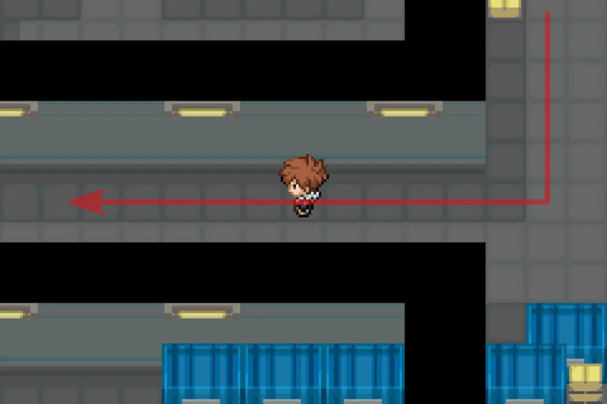 가능한 한 서쪽으로 꺾는 모습. / Pokémon Unbound