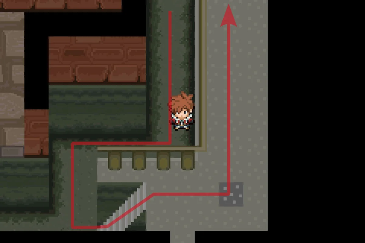 계단으로 올라가 북쪽 길 따라가기 / 포켓몬 언바운드