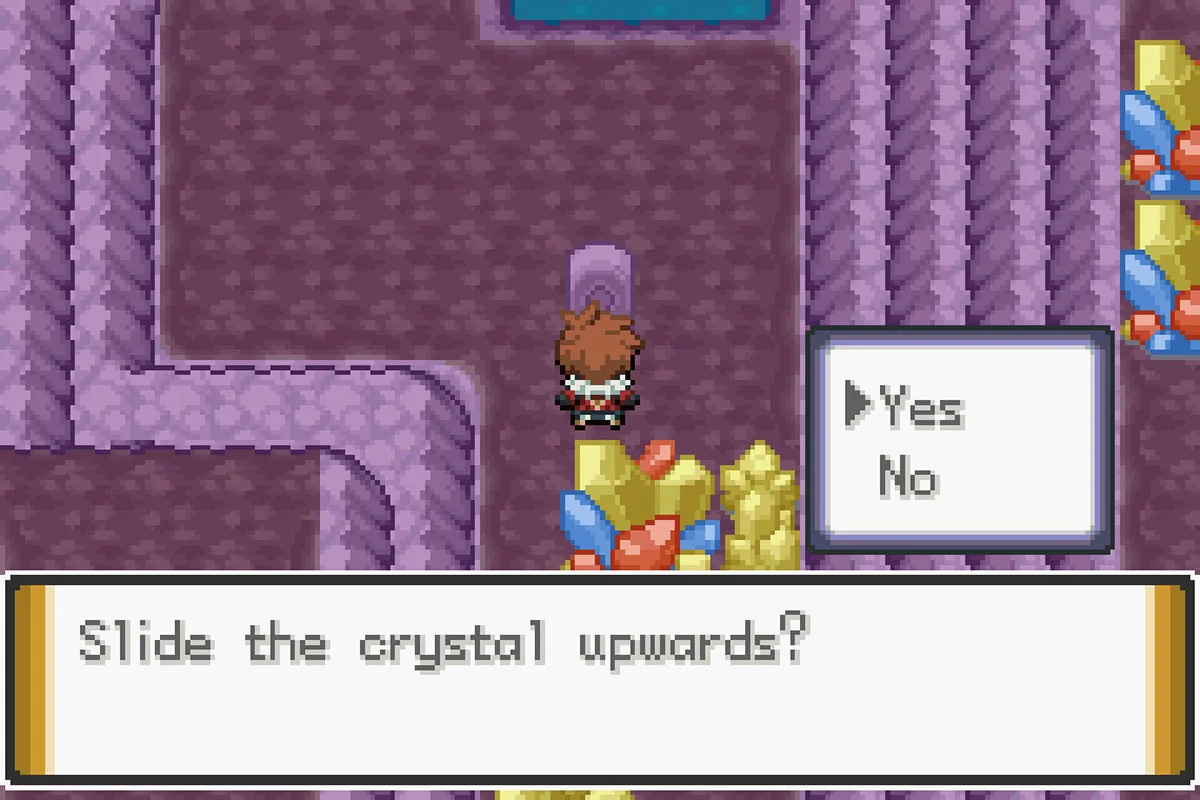 파란 크리스탈을 비활성화하는 모습. / Pokémon Unbound