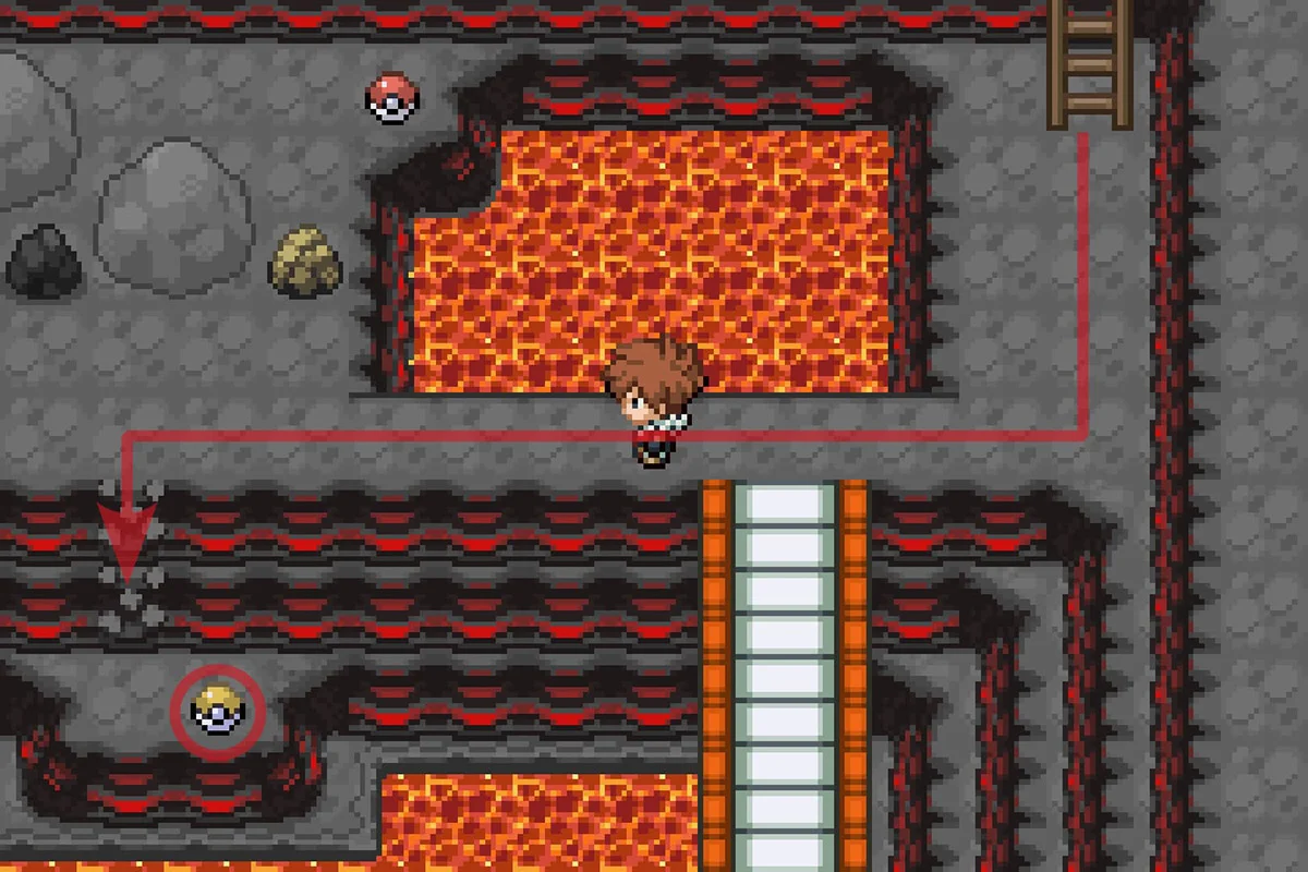 불대문자 (Fire Blast) TM을 찾는 모습. / Pokémon Unbound