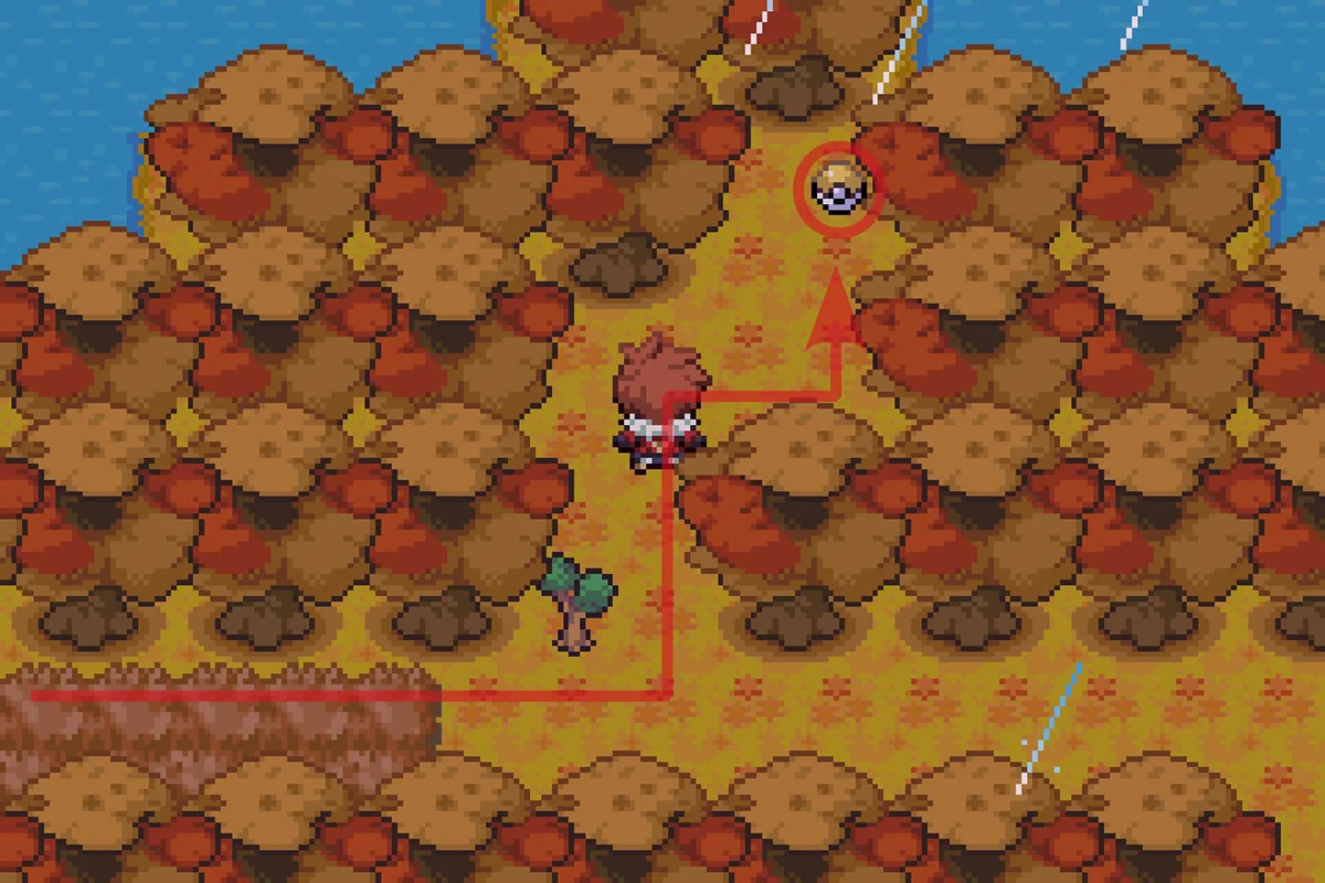 Finding the TM for U-Turn behind the trees. / Pokémon Unbound