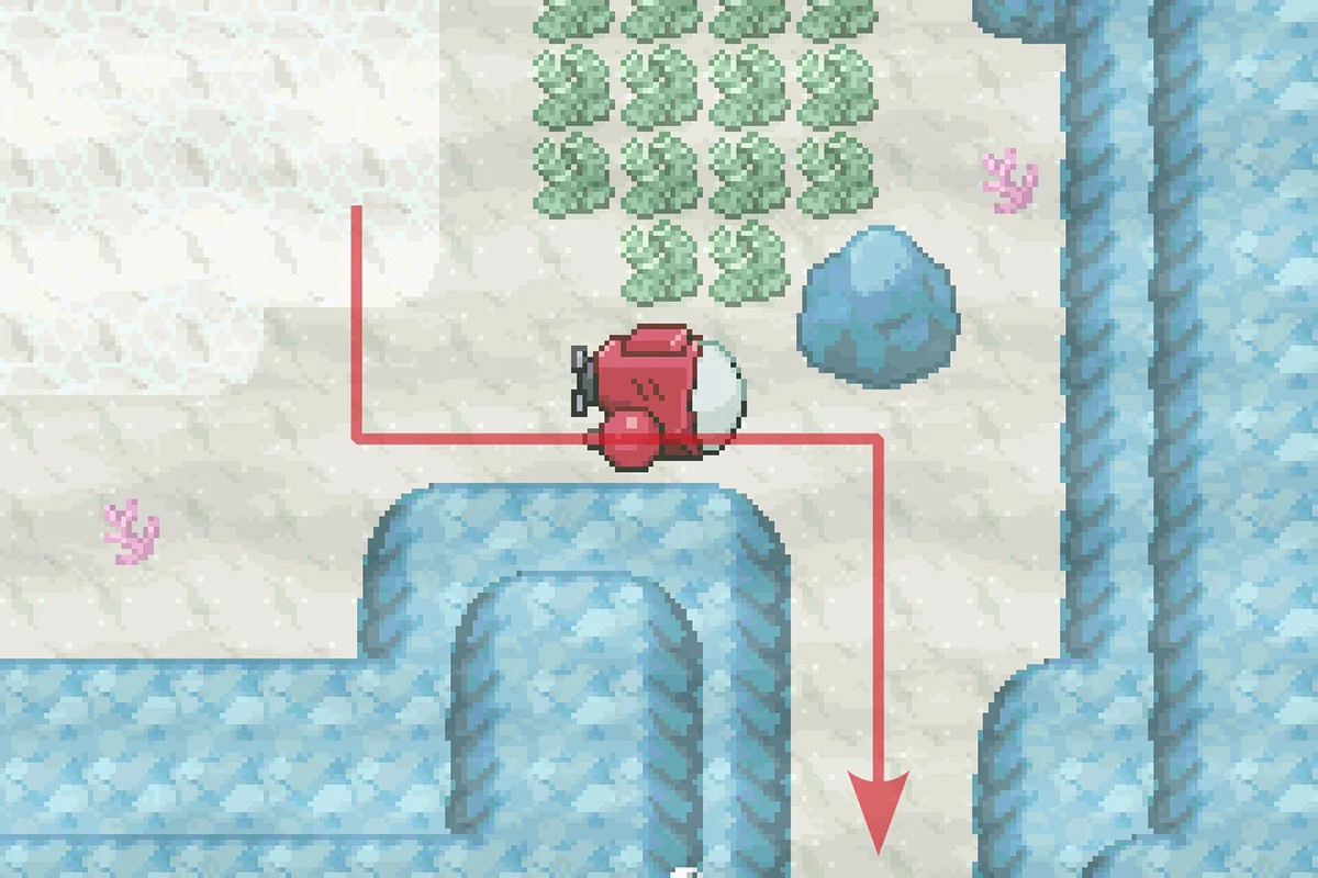 오른쪽 아래 경로를 따라가는 모습. / Pokémon Unbound