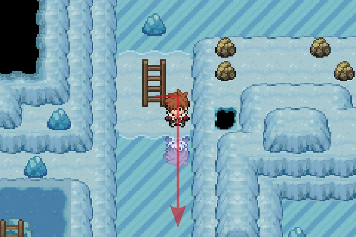 Following the slippery ice South. / Pokémon Unbound