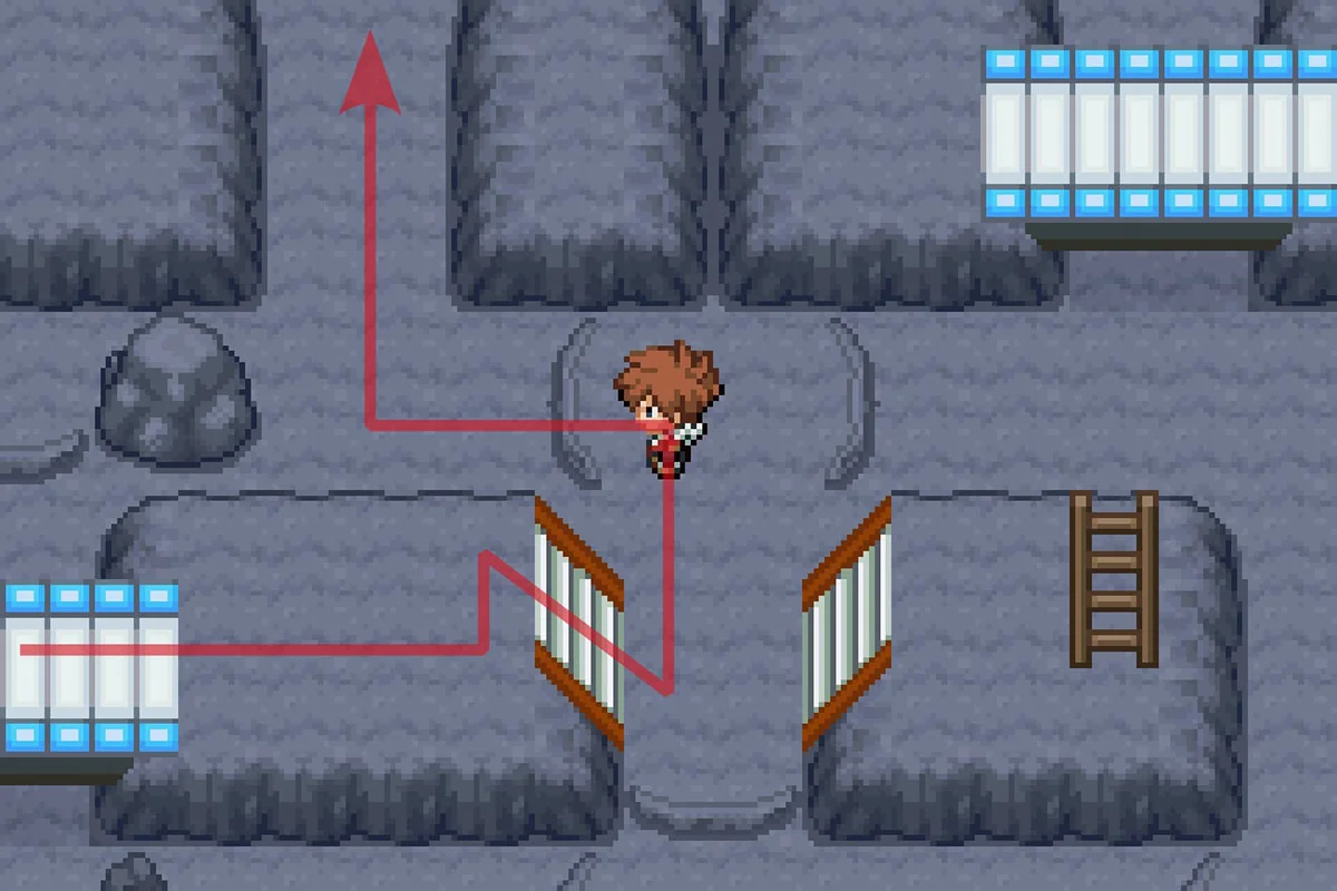 Leaving the first platform and following the path North-West. / Pokémon Unbound