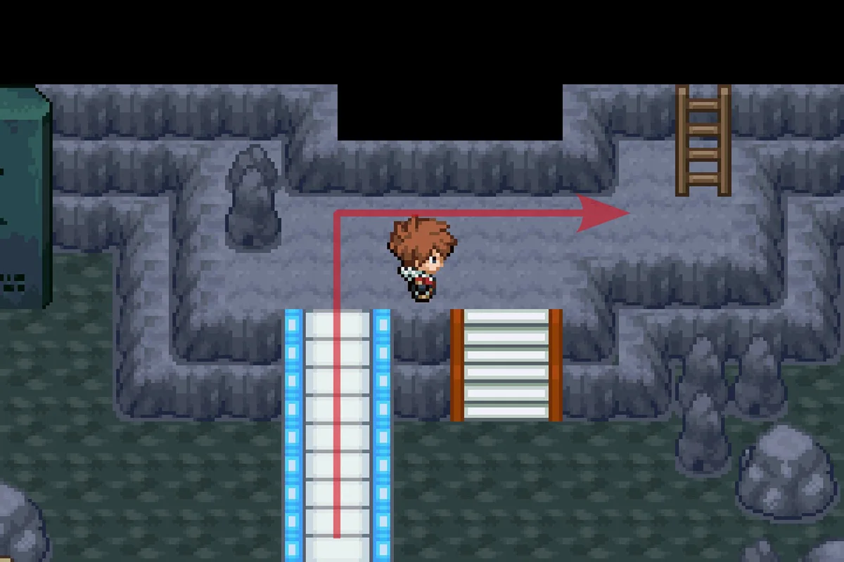 사다리를 타고 더 높은 층으로 이동 / 포켓몬 언바운드