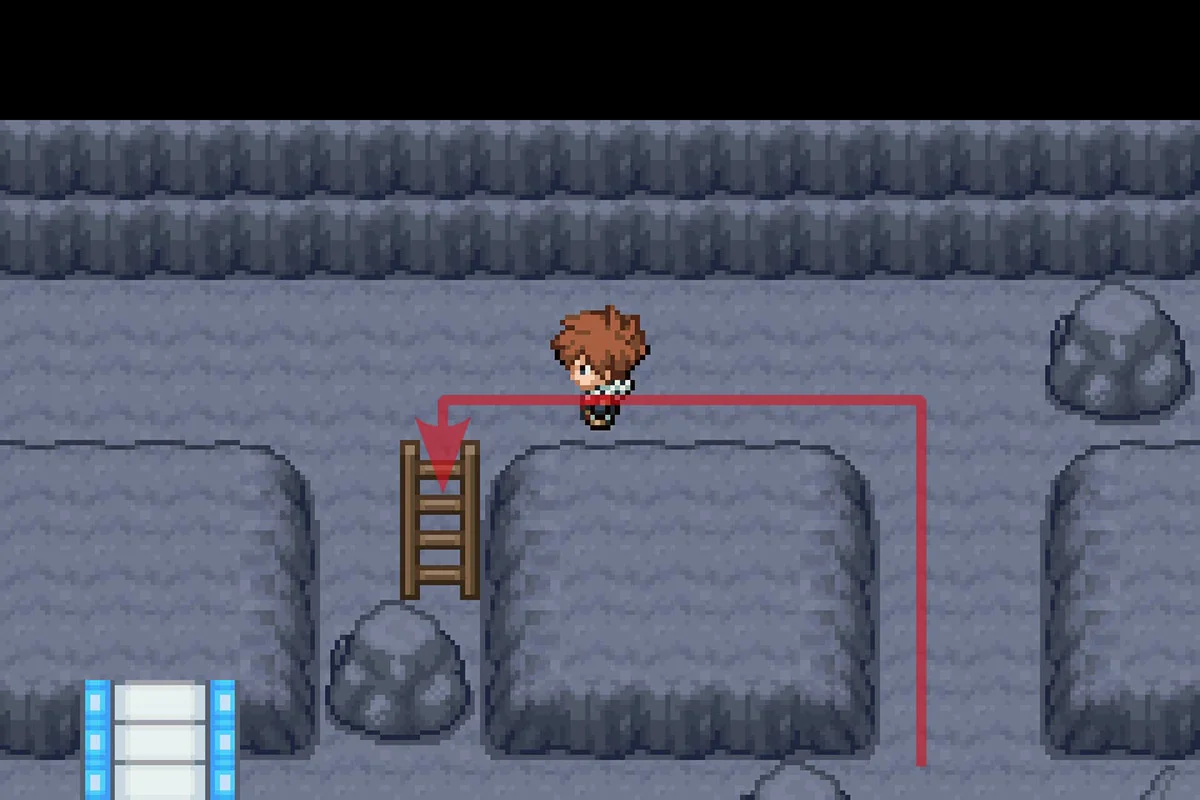 Taking a ladder to the upper floor. / Pokémon Unbound