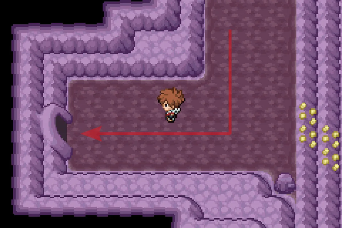 다른 영역으로 이어지는 통로를 걷는 모습. / Pokémon Unbound