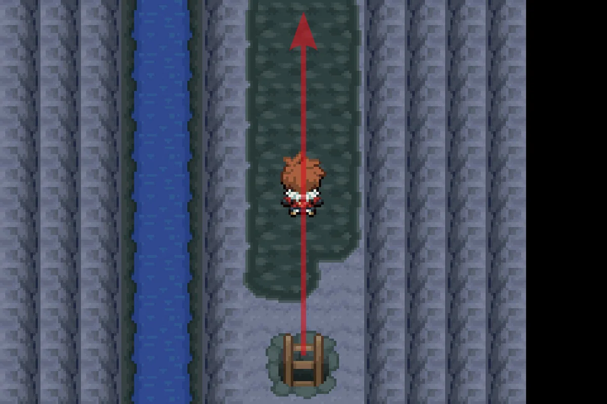 북쪽으로 선형 경로를 따라가는 모습. / Pokémon Unbound