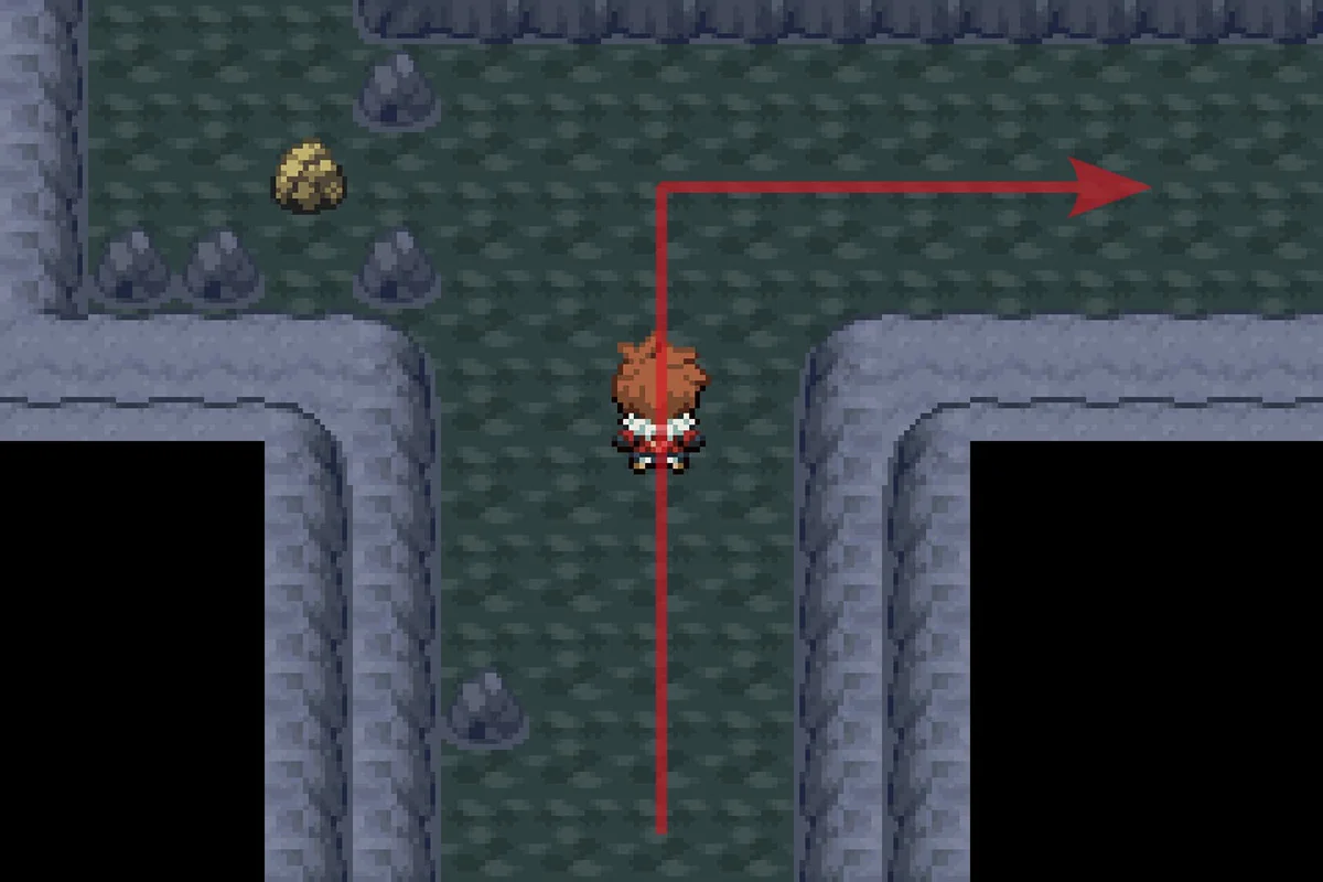 서쪽으로 가지 않고 첫 번째 갈림길에서 동쪽으로 이동 / 포켓몬 언바운드