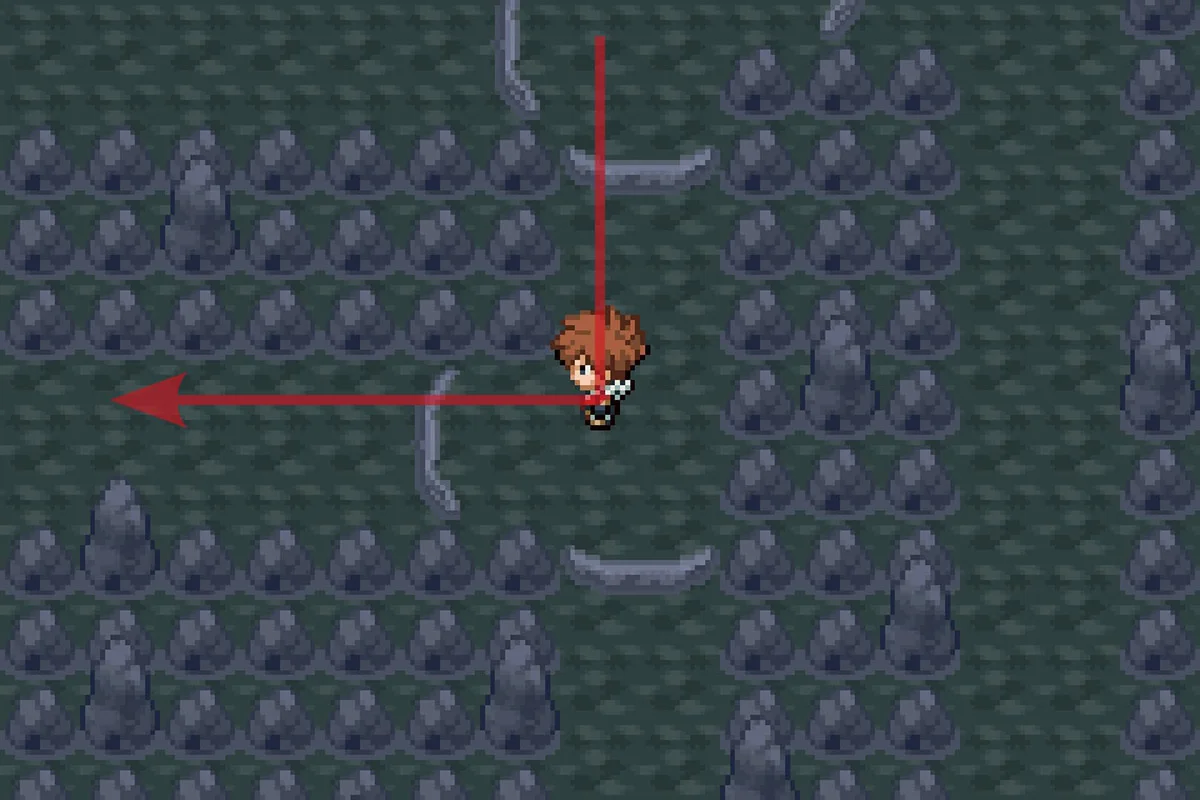 Jumping off the South ledge and then instantly jumping off the West ledge. / Pokémon Unbound