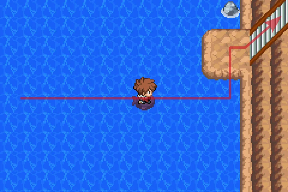 Landing on the small island to the East. / Pokémon Unbound