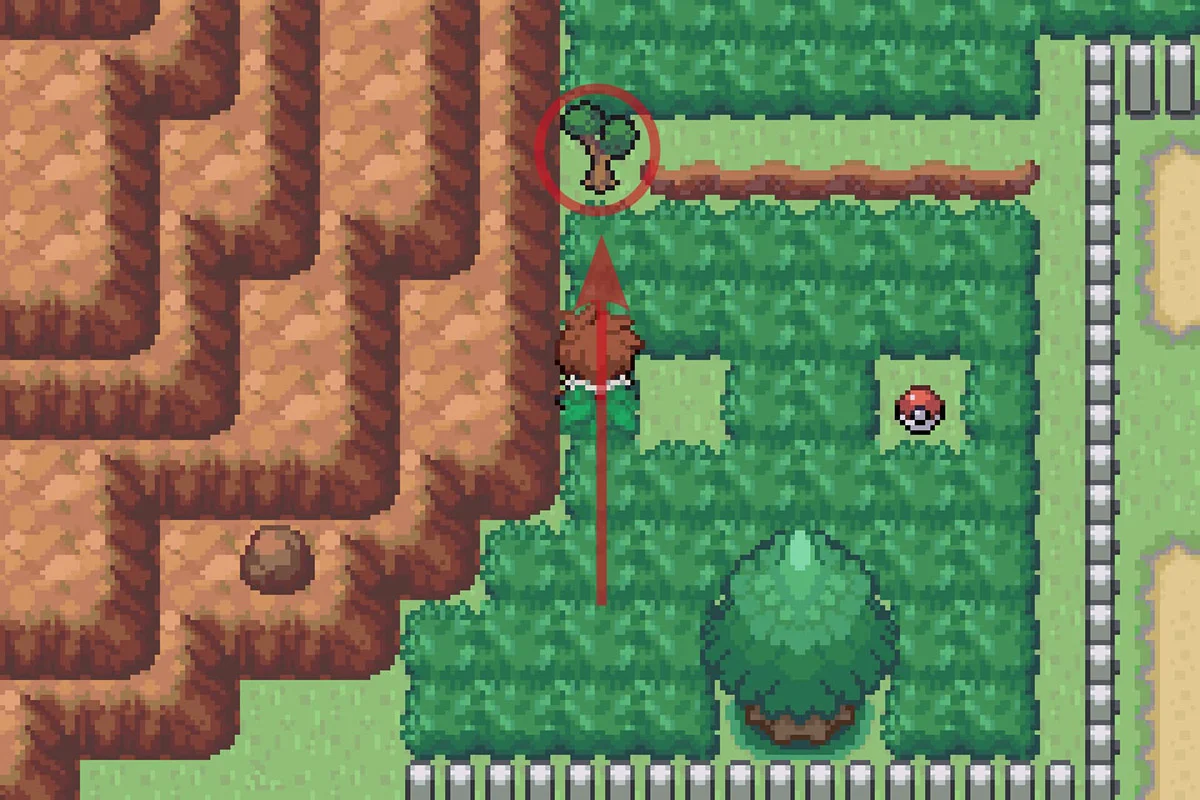 풀베기를 사용해야 하는 작은 나무 / 포켓몬 언바운드